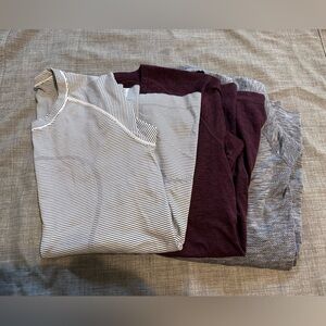 Lot of three size 12 lululemon long sleeve swiftly Ts